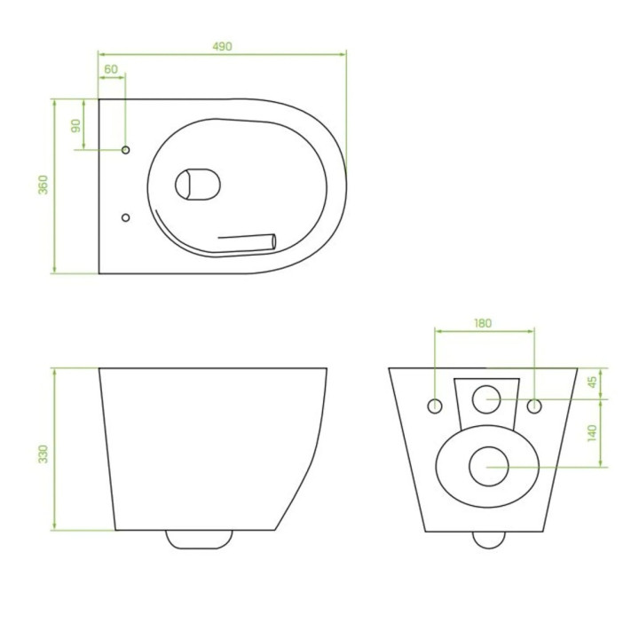 Umywalka ceramiczna Laveo Kvadrato 47x36 cm nablatowa, bez otworu na baterie - biała