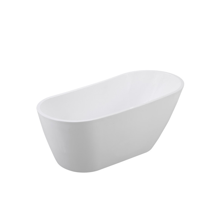 Wanna wolnostojąca Besco Navia 150x80 cm owalna biała, maskownica syfonu z przelewem biała