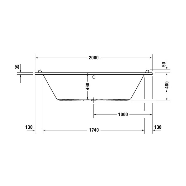 Wanna z hydromasażem 150x75cm, Duravit Qatego, Combi-System P -  Biały