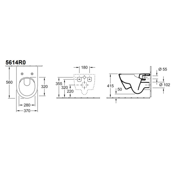 Miska Villeroy & Boch Subway 2.0 wisząca 375x565 bez kołnierza- sanitbuy.pl