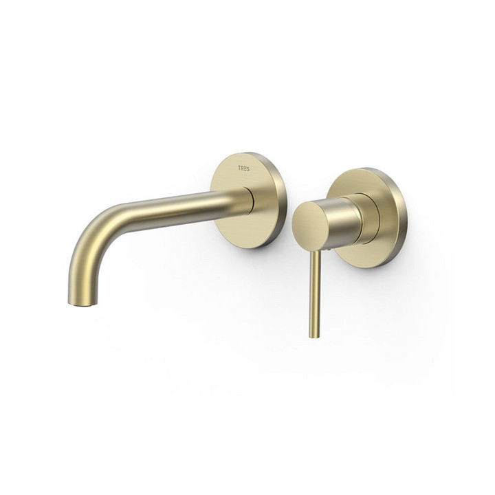 Element naścienny do podtynkowego korpusu baterii umywalkowe TRES STUDY, wylewka 237mm, czerń matowa