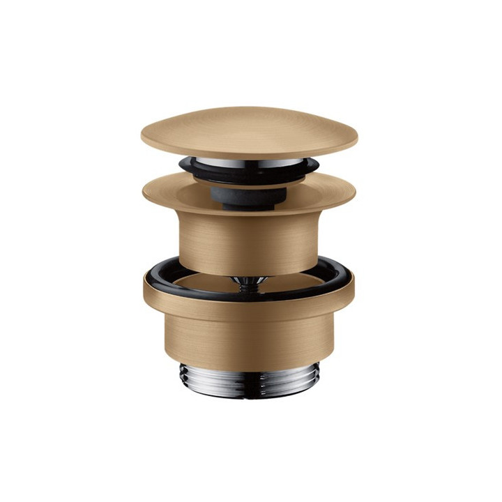 Komplet odpływowy Push-Open do umywalek i bidetów Hansgrohe, czarny chrom szczotkowany