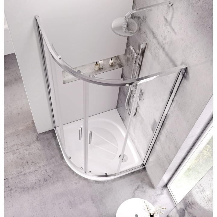 Kabina prysznicowa Ravak Blix Slim BLSRV2K+BLSRV2K, złożona z dwóch sztuk drzwi prysznicowych, 90x90x195 cm, szkło przezroczyste