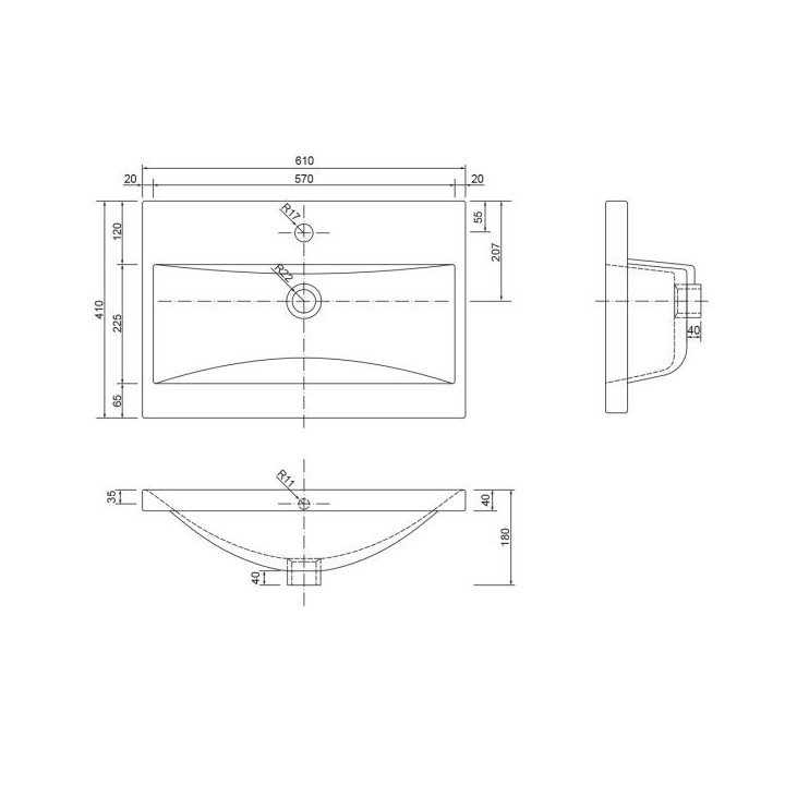 Szafka podumywalkowa Defra Faro D60 z dwiema szufladami, szerokość 60 cm - lakier biały połysk 