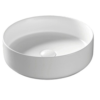 Umywalka nablatowa Corsan Lugo okrągła 41,5x13,5 cm z korkiem klik-klak białym