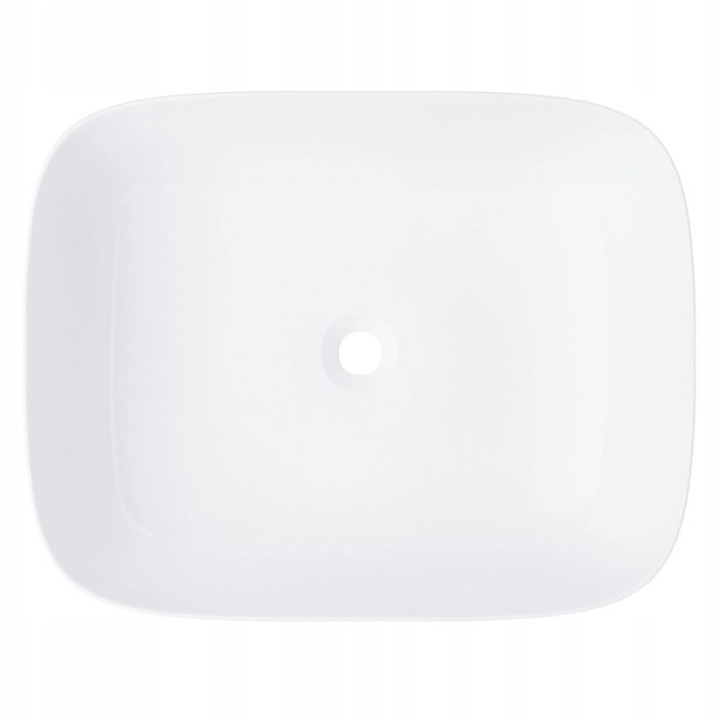 Umywalka nablatowa Corsan Mono prostokątna 46x32x14 cm z korkiem klik-klak białym