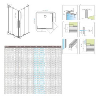 Kabina Radaway Furo SL KDD 80, profil chrom połysk, szkło przejrzyste, część lewa