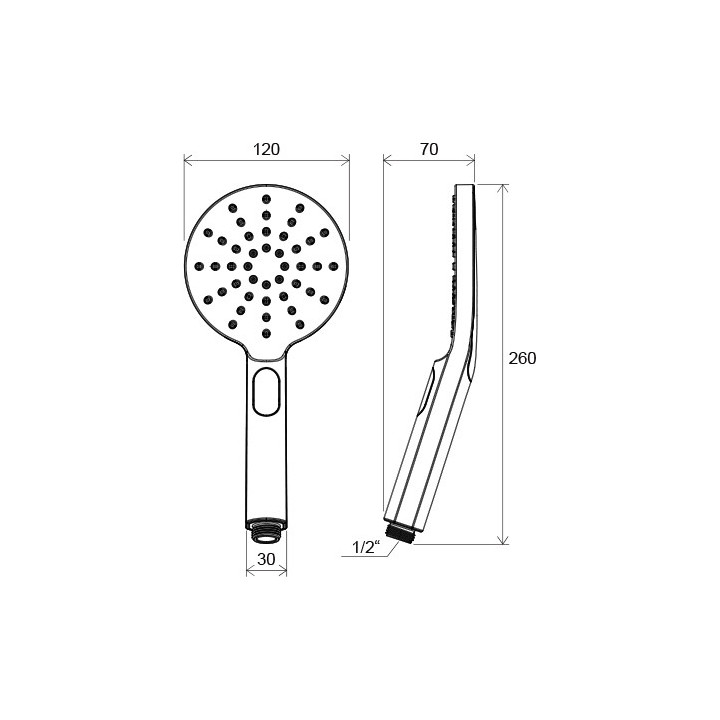 Słuchawka prysznicowa płaska Ravak 3-funkcyjna - chrom