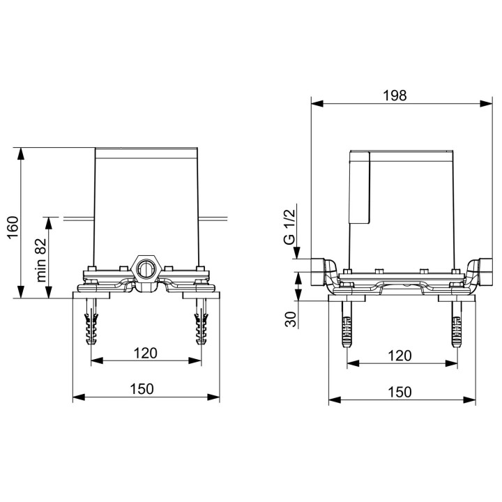 Podtynkowy korpus HansaVario baterii umywalkowej
