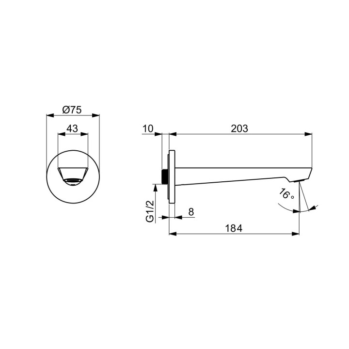 Bateria bidetowa HansaGenesis, stojąca, jednouchwytowa - chrom