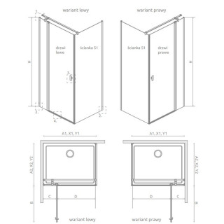 Kabina prysznicowa Radaway Modo X I 120, przejrzysta, 1180x2000mm