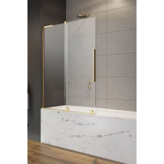 Parawan nawannowy Radaway Furo SL PND II 110, lewy, szkło przejrzyste, 110x150cm, przesuwny, profil złoty szczotkowany