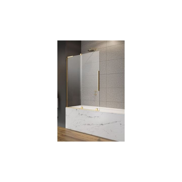 Parawan nawannowy Radaway Furo SL PND II 110, lewy, szkło przejrzyste, 110x150cm, przesuwny, profil złoty szczotkowany