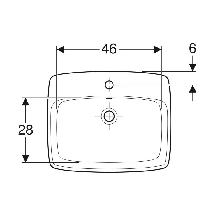 Umywalka wpuszczana w blat 55x45cm, Geberit VariForm - Biały / KeraTect 