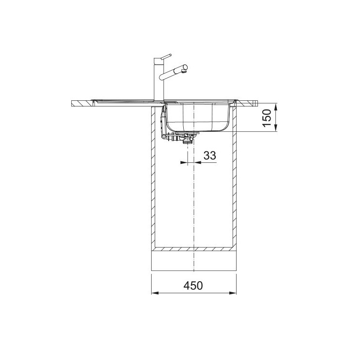 Zlewozmywak Franke Spark SKL 611-62/44 do zabudowy, jednokomorowy z ociekaczem - stal szlachetna len