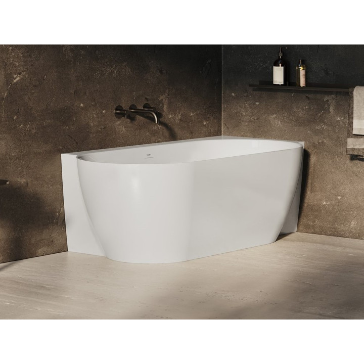 Wanna wolnostojąca do ściany Ravak Freedom Wall II Tec, akrylowa,170x87 cm - biała, osłona odpływu biała