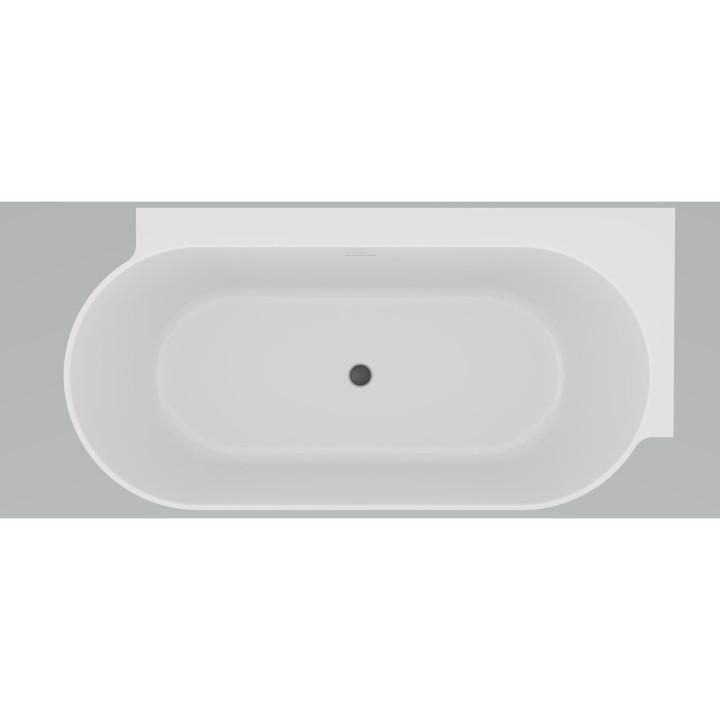 Wanna wolnostojąca do ściany Ravak Freedom Wall II Tec, akrylowa,170x87 cm - biała, osłona odpływu biała