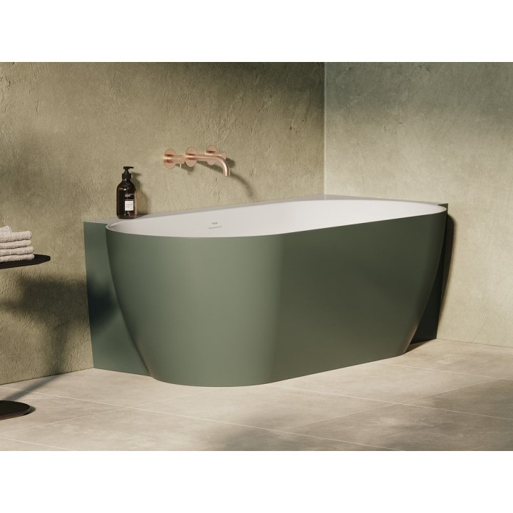 Wanna wolnostojąca do ściany Ravak Freedom Wall II Tec, akrylowa,170x87 cm - biała, osłona odpływu biała