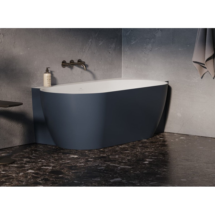 Wanna wolnostojąca do ściany Ravak Freedom Wall II Tec, akrylowa,170x87 cm - biała, osłona odpływu biała