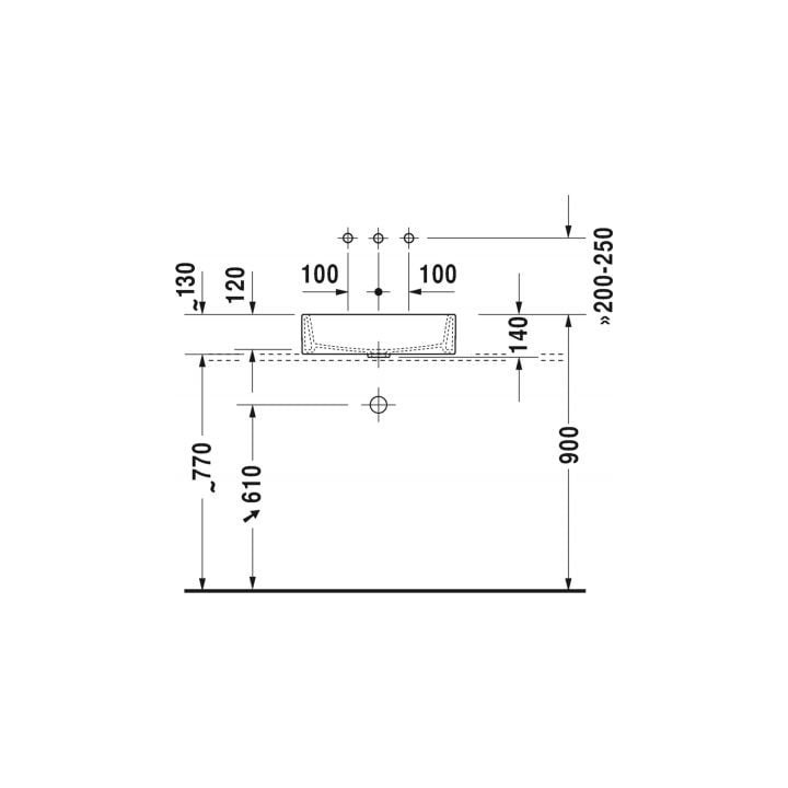 Umywalka meblowa mała Duravit Vero Air, 50x25cm, otwór na baterię po prawej stronie, bez przelewu, biała