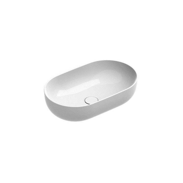 Umywalka nablatowa Catalano Sfera owalna 60x42 cm, bez otworu na baterię, bez przelewu - biały połysk