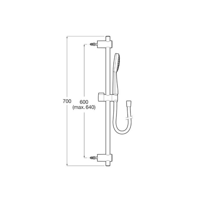 Zestaw natryskowy Roca Stella 100/3 z drążkiem 700 mm, chrom 