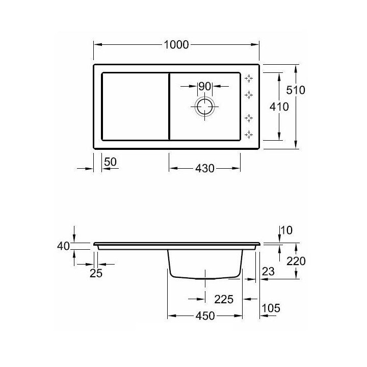 Zlewozmywak do zabudowy 100x51 cm Villeroy & Boch TIMELINE 60- sanitbuy.pl