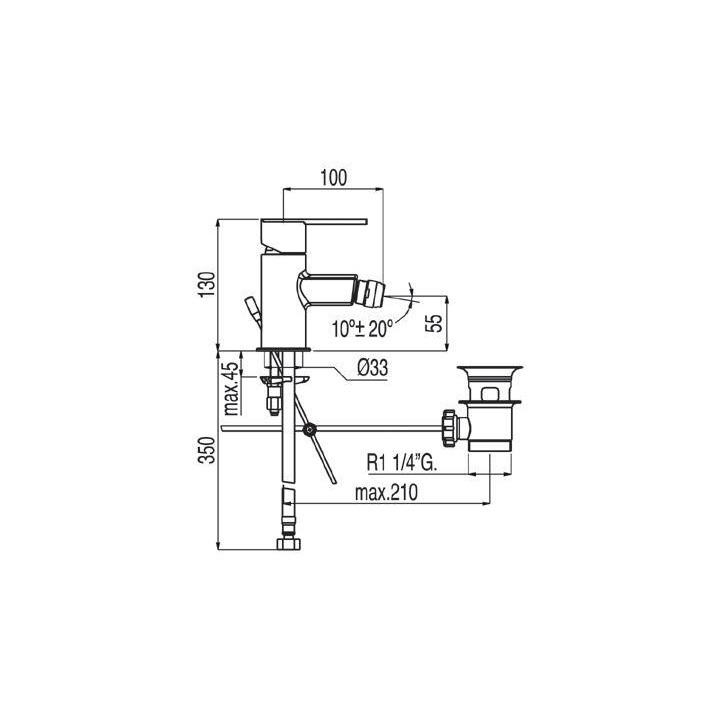 Bateria Tres Lex-Tres bidetowa jednouchwytowa- sanitbuy.pl