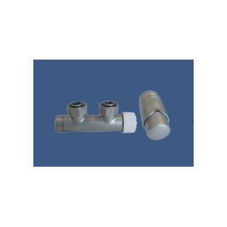 Zestaw Schlosser Duo-Plex kątowy prawy, satyna + nypel 2szt. 1/2 x 3/4- sanitbuy.pl