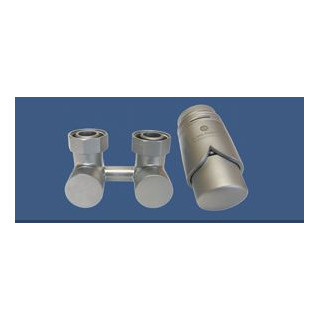 Zestaw armatury ekskluzywnej Schlosser figura prosta, satyna + nypel 2szt. 1/2 x 3/4- sanitbuy.pl