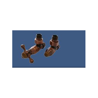 Zestaw grzejnikowy Schlosser Elegant Style kątowy, antyczna miedź do rur z tworzywa sztucznego- sanitbuy.pl