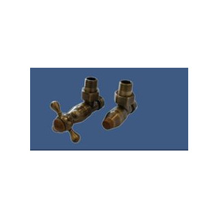 Zestaw grzejnikowy Schlosser Elegant Style kątowy, antyczny mosiądz do rur ze stali- sanitbuy.pl