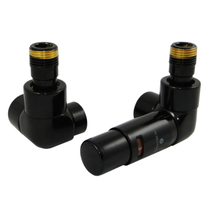 Zestaw łazienkowy Schlosser LUX kątowy z głowicą Mini do rur z miedzi- sanitbuy.pl