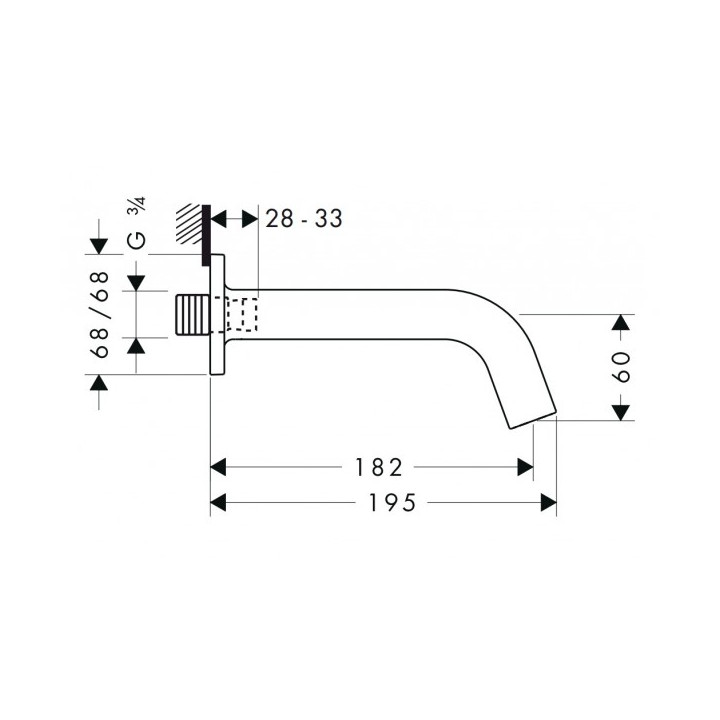Wylewka Axor Citterio M wannowa DN20 180 mm- sanitbuy.pl
