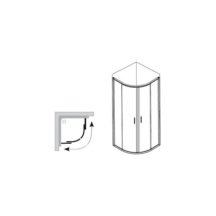 Kabina półokrągła BLCP4 80 Ravak Blix przesuwna czteroelementowa, biała + transparent- sanitbuy.pl