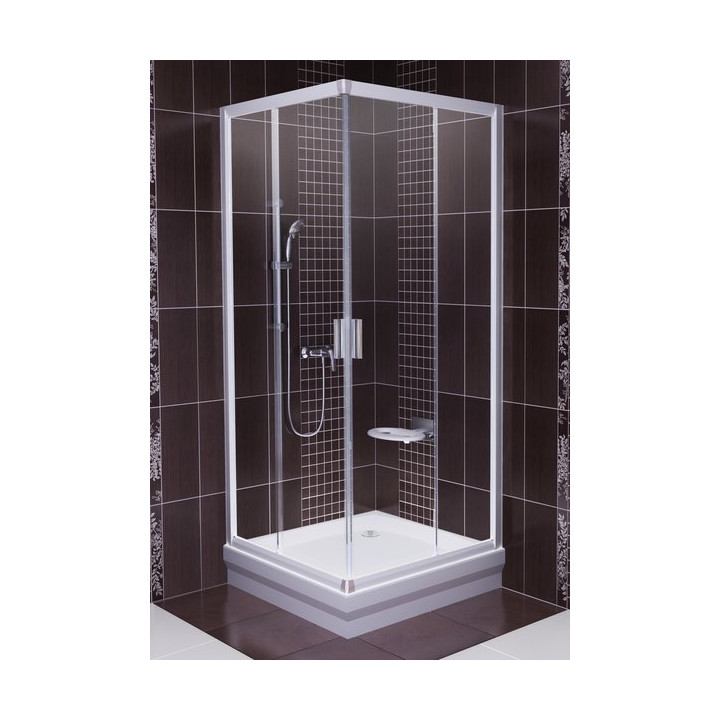 Kabina narożna BLRV2 80 Ravak Blix przesuwna czteroelementowa z wejściem z rogu, białe + transparent- sanitbuy.pl