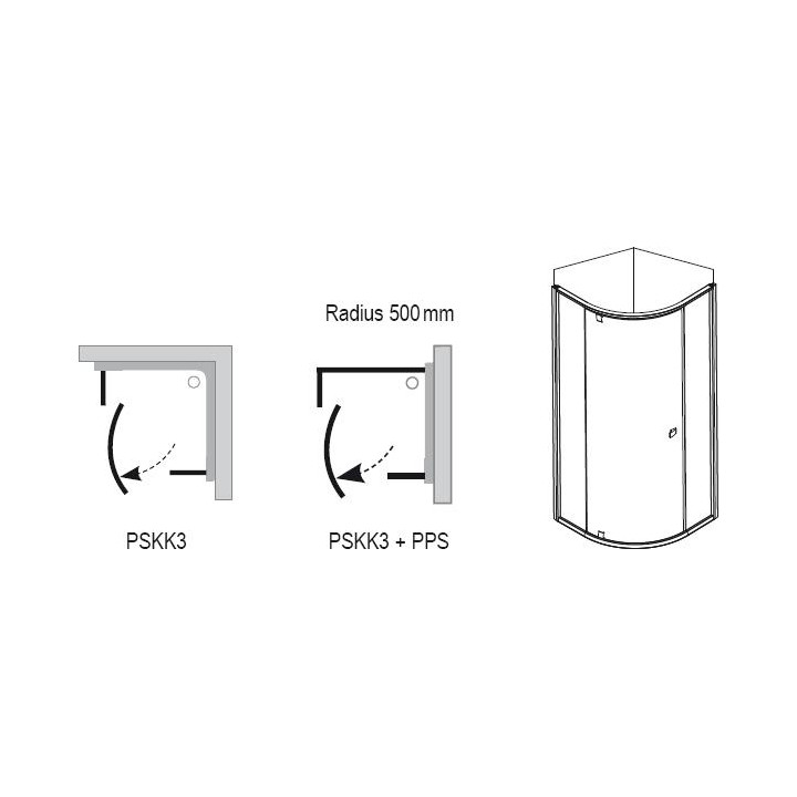 Ścianka stała PPS-80 Ravak Pivot, biała + transparent- sanitbuy.pl