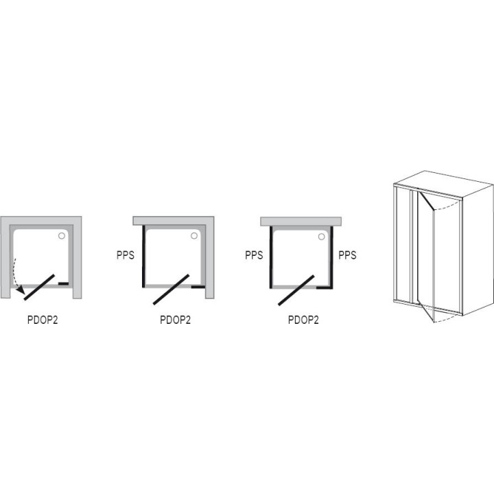 Drzwi prysznicowe PDOP2-110 Ravak Pivot obrotowe piwotowe dwuelementowe- sanitbuy.pl