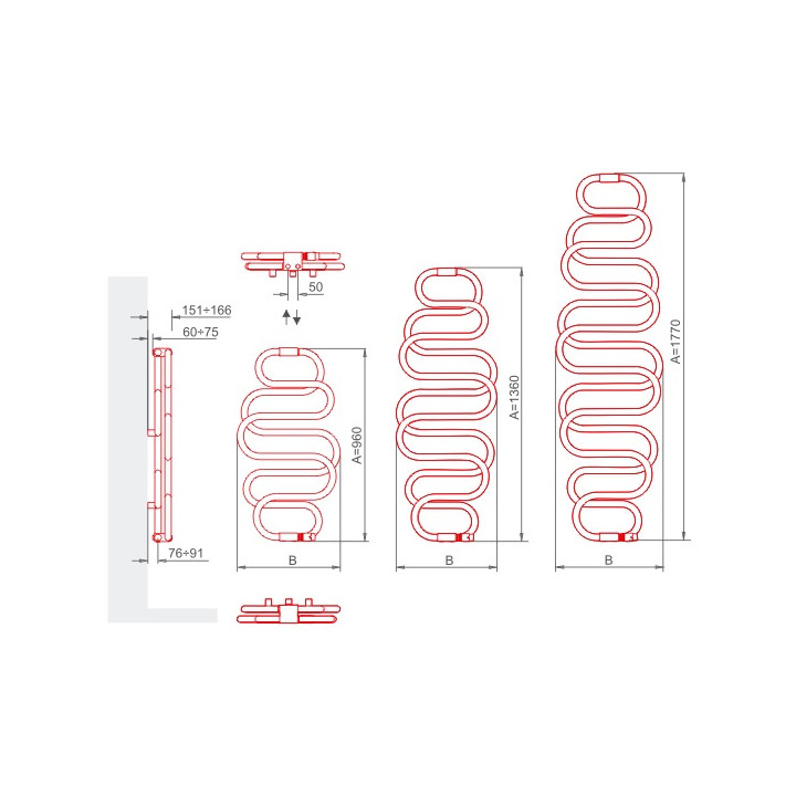 Grzejnik Terma Perła 1360x600 mm - chrom- sanitbuy.pl