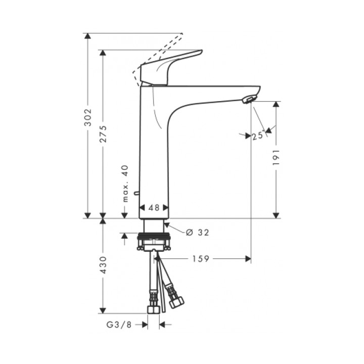 Bateria umywalkowa 190, DN15 Hansgrohe Focus - sanitbuy.pl