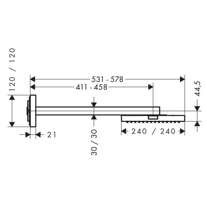 Głowica prysznicowa Axor Starck 240 mm z ramieniem- sanitbuy.pl