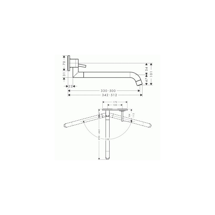 Bateria Axor Uno 2 kuchenna jednouchwytowa podtynkowa z wylewką teleskopową- sanitbuy.pl
