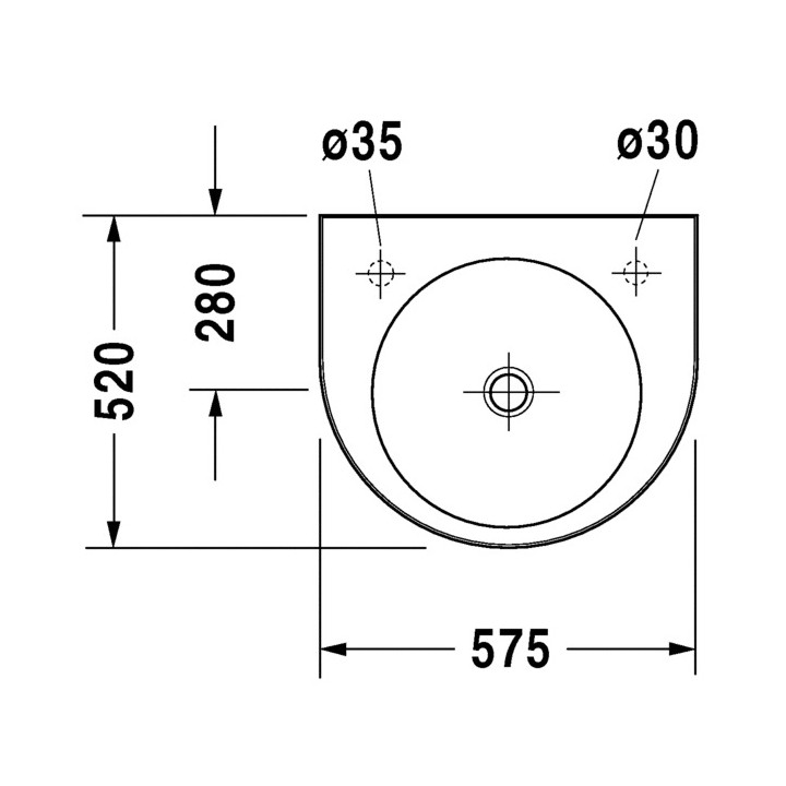 Umywalka Duravit Architec wisząca 575x520 mm , bez otworu- sanitbuy.pl
