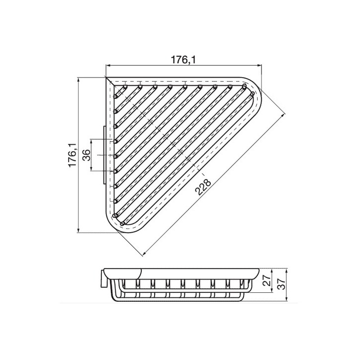 Koszyczek Emco chromowany narożny- sanitbuy.pl