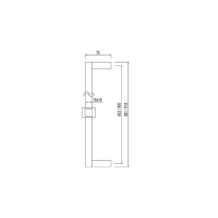 Drążek prysznicowy Slim- Tres 663 mm- sanitbuy.pl