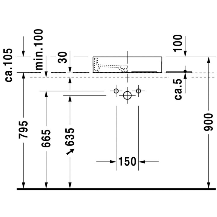 Umywalka Duravit Starck 1 szlifowana, stawiana na blacie, 470x470mm, bez otworu, Biały Alpin- sanitbuy.pl