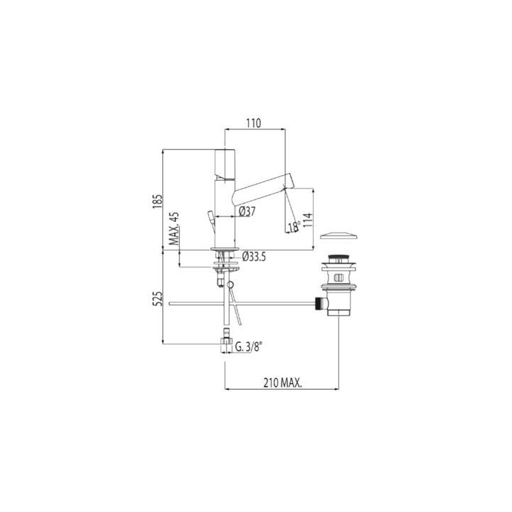 Bateria umywalkowa Max-Tres 185 mm- sanitbuy.pl
