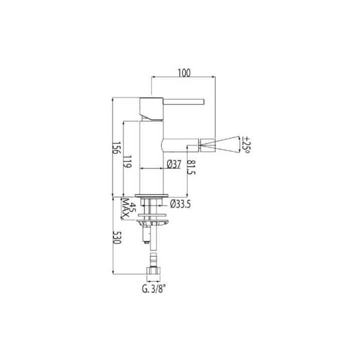 Bateria Max-Tres bidetowa jednouchwytowa z korkiem automatycznym- sanitbuy.pl