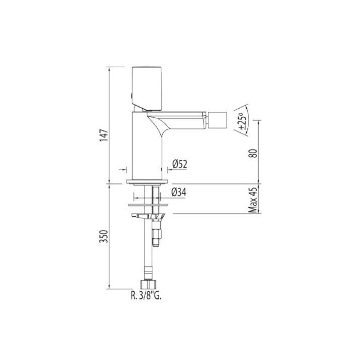 Bateria Max-Tres bidetowa jednouchwytowa z korkiem automatycznym- sanitbuy.pl