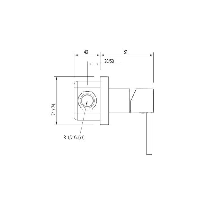 Bateria Max-Tres natryskowa podtynkowa- sanitbuy.pl